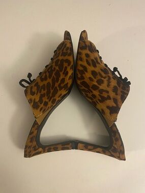 Wild Pair Leopard Print Lace-Up Mules - Brown